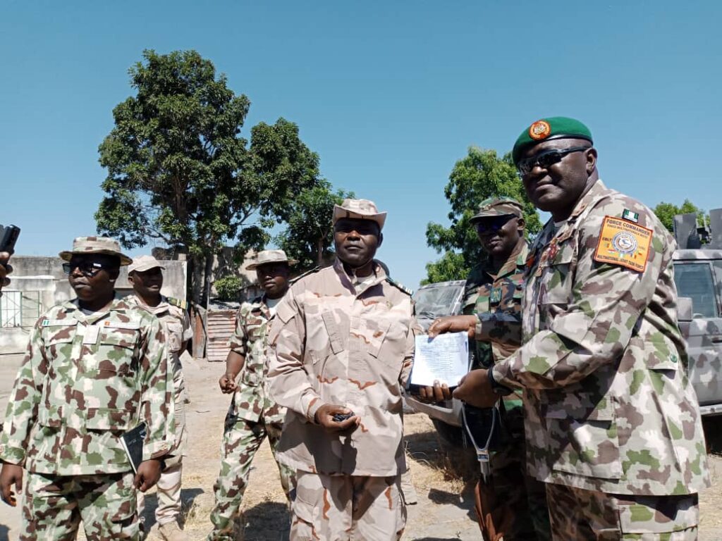 FORCE COMMANDER MNJTF PAYS OPERATIONAL VISIT TO MNJTF FOB KIRAWA HANDS OVER COMBAT VEHICLES
