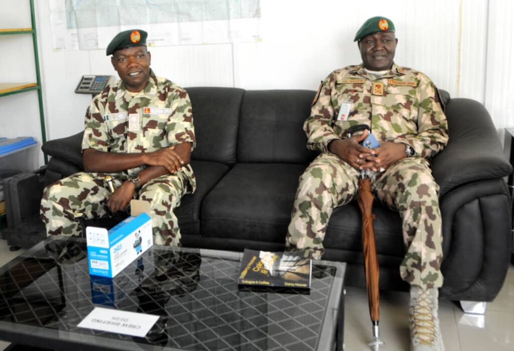 OUTGOING FC MNJTF INTRODUCES INCOMING FC TO CDS CHADIAN ARMED FORCES AND NIGERIAN AMBASSADOR TO CHAD…… thanked them for their tremendous support to him